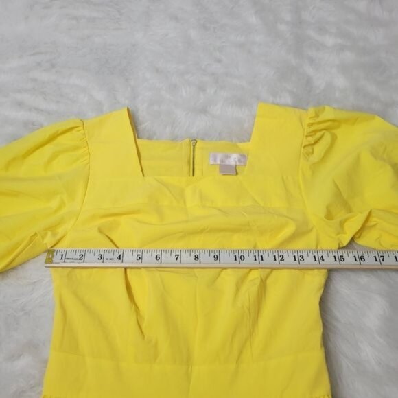 Rachel Parcell Yellow Midi Short Puff Sleeve A-Line Dress Extra Small - Picture 9 of 12